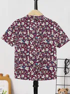 Cotton Printed Shirt For Boys, Maroon 