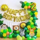 Jungle Theme 2nd Birthday Balloon Decoration Kit , Multicolor, Pack Of 74