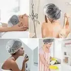 Pallavi Trading Shower Caps Multi-Purpose Thickening Elastic Bath Cap Plastic Waterproof Clear Shower Caps Bath Shower, 100 Pc