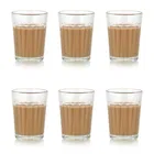 Afast Traditional Indian Cutting Chai /Tea  Glass Seta   (100 ml, Glass, Clear) -Pack of 6