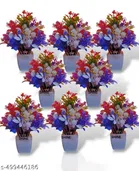 Plastic Artificial Flowers, Multioclor, Pack of 8
