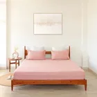 Cotton Elasticated Fitted Double Bedsheet with 2 Pillow Covers 