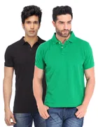 Polo Solid Cotton Blend T-shirts for Men, Pack of 4 