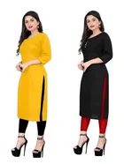 Crepe Solid Kurtis for Women 
