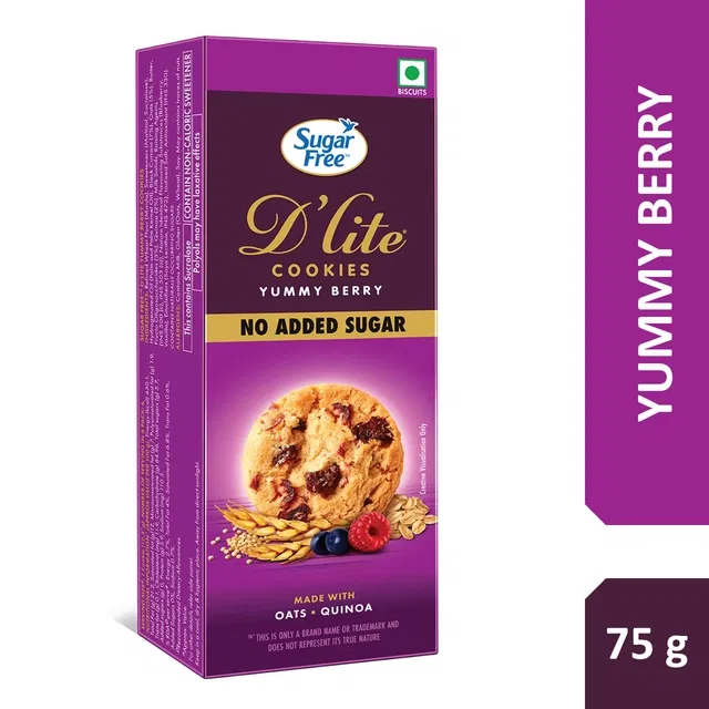 Sugar Free D'Lite Yummy Berry Cookies 75 g