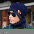 Woolen Beanie Cap with Neck Scarf for Men & Women 