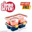 Plastic Airtight Lunch Box (Pink & Blue, Pack of 2)
