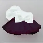 Net Solid Frock for Girls 