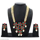 Primium Quality Kundan Necklace Set for Women, Red