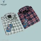 Cotton Blend Checked Shirts for Men, Multicolor 