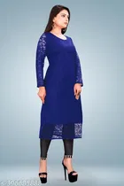 Net Kurti for Women,  Blue  