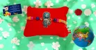 Metal Rakhi with Glob Ball & Greeting Card, Roli 