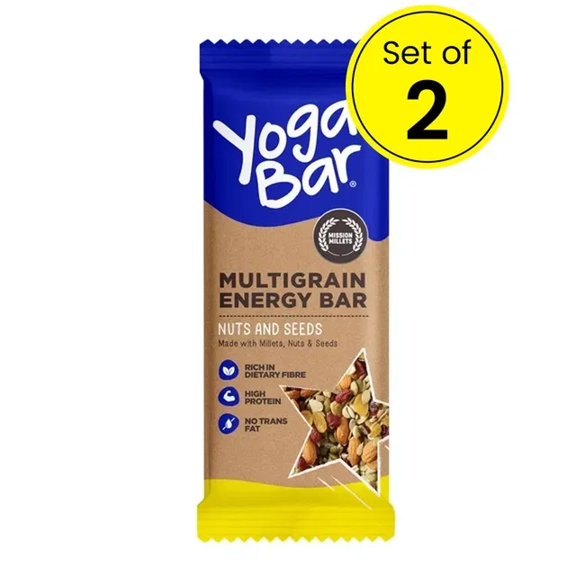 Yogabar Multigrain Energy Bar Nuts And Seeds 2X35 g (Pack of 2)
