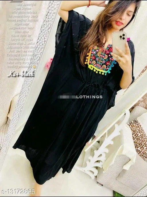Gown for Women (Black, XL)