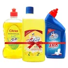 Captain Shine Floor Cleaner 500 ml (Citrus) + Captain Shine Toilet Cleaner 500 ml + Citrax Dishwash Gel 500 ml (Bottle)