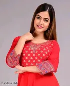 Anarkali Rayon Printed Kurti for Women 