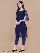 Net Kurti for Women,  Navy Blue  