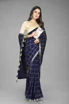 Trendy Vichitra Silk Saree with Blouse Piece For Women 