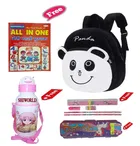 Combo of Kids Cartoon Bag Backpack, All In One Book, Water Bottle & Gift Set Geometry Set 