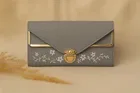 Women's Party wear/ Casual Hand wallet clutch Light Grey Style 8 ,One Size