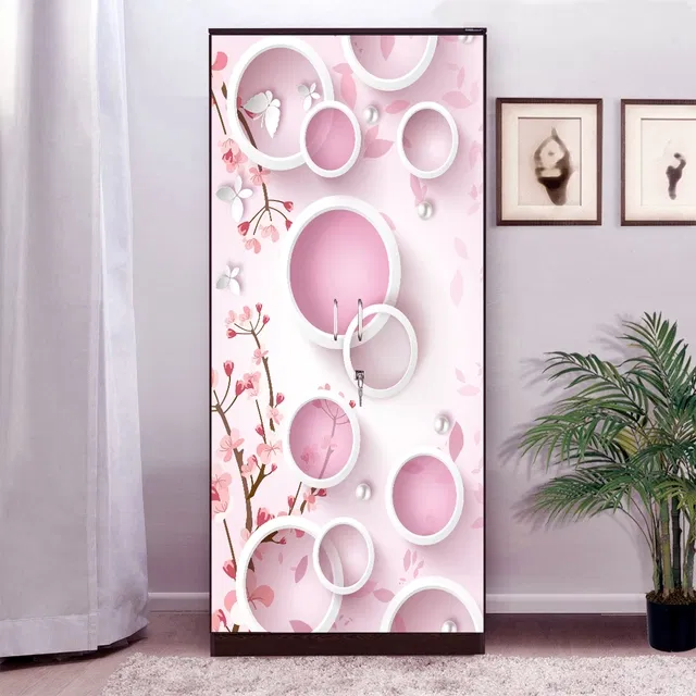 Vinyl Wallpaper Sticker for Wardrobe Door (Multicolor, 213x99 cm)