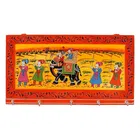 Jaipurcrafts Wooden Rajasthani Art Work 6 Hook Hanging Key Holder - Brown