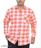Cotton Blend Checked Shirt for Men, Multicolor 