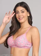 Cotton Blend Printed Padded Bra for Women 