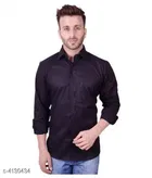 Cotton Blend Solid Full Sleeves Shirt for Men 