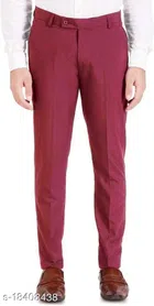 Polyester Formal Pant for Men (Maroon, 28)