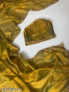 Chiffon Embellished Saree For Women, Yellow