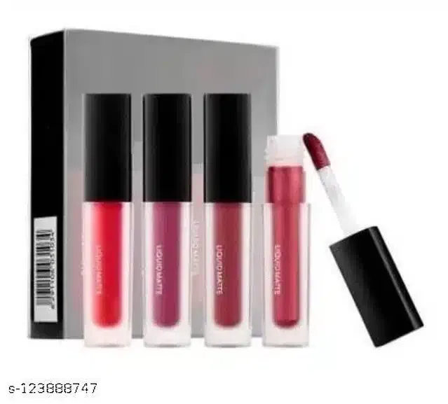 Premium Long Lasting Lip Gloss (Multicolor, Pack of 4)