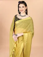 Chiffon Solid Saree for Women 