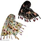 Poly Chiffon Scarves for Women, Multicolor, Pack of 2