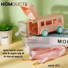 Plastic Bus Shape Sipper Bottle for Kids, Multicolor 