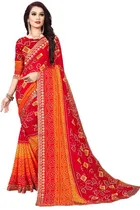 Kanooda Fancy Women Georgette Flower Printed Saree 