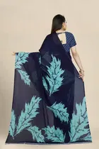 SVB जॉर्जेट साड़ी विद ब्लाउज फॉर विमेंस 