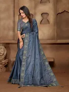 Vichitra Solid Saree for Women 