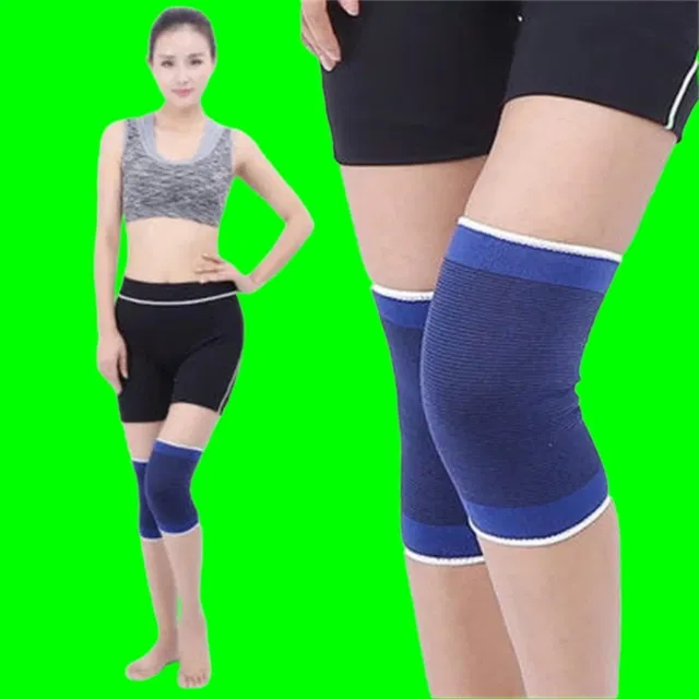 Polyester Solid Knee Sleeves for Women (Blue, Set of 1)