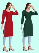 Crepe Solid Kurtis for Women 