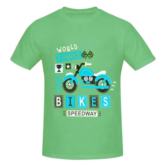 Cotton Round Neck Printed T-Shirt for Boys (Green, 4-5 Years)