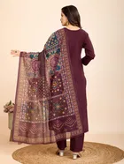 Cotton Printed Kurta with Pant & Dupatta for Women 