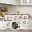 LEROYAL 6 Pcs Stainless Steel Tea Cups 