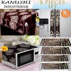 KANUSHI Industries® Fridge/Refrigerator Cove + 1 Pc microwave cover + 2 Pc handle cover + 4 pc Fridge Mats