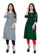 Crepe Solid Kurtis for Women 
