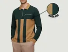 Cotton Blend Colorblocked Sweatshirt for Men, Green 