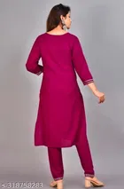 Rayon Printed Kurta with Pant for Women 