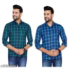 Cotton Blend Checkred Shirt for Men, Multicolor, Pack of 2 