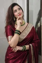 Banarasi Maroon Art Silk Woven Saree for Women