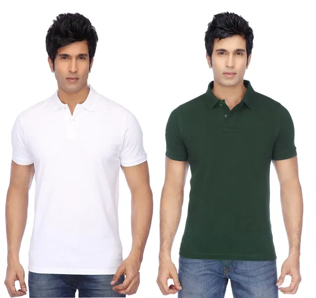Solid Polo T-shirt for Men, Pack of 4 (Multicolor, XXL)